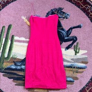 VINTAGE CASHMERE DRESS HOT PINK MIDI